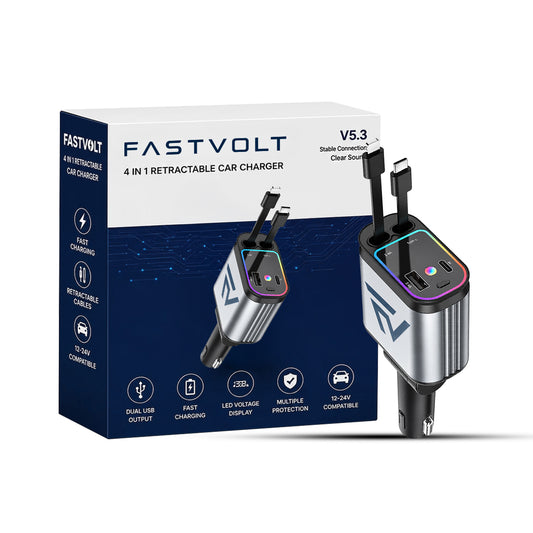 Drivo 4-in-1 retractable car charger by FastVolt