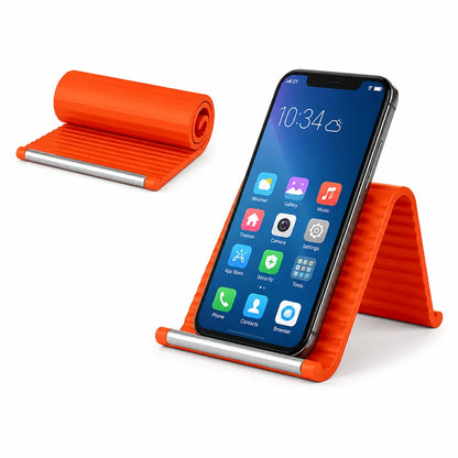FastVolt flexible silicone phone stand in orange