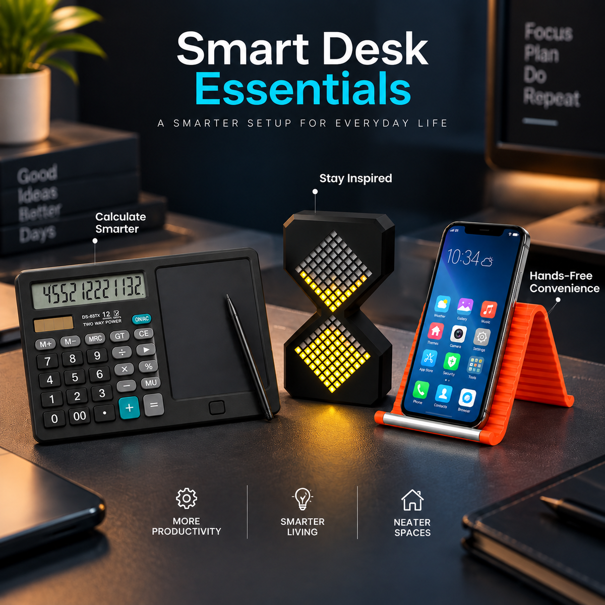 FastVolt Smart And Focus Kit with calculator, hourglass and stand