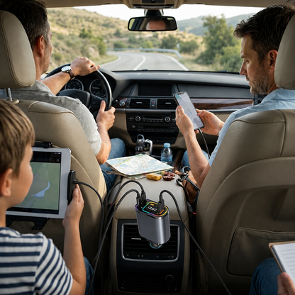 Drivo 4-in-1 car charger for iPhone and Android