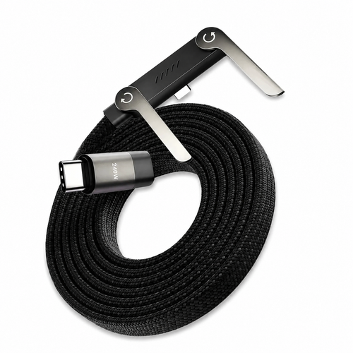 FlexDock 240W Type-C charging cable with built-in phone stand by FastVolt