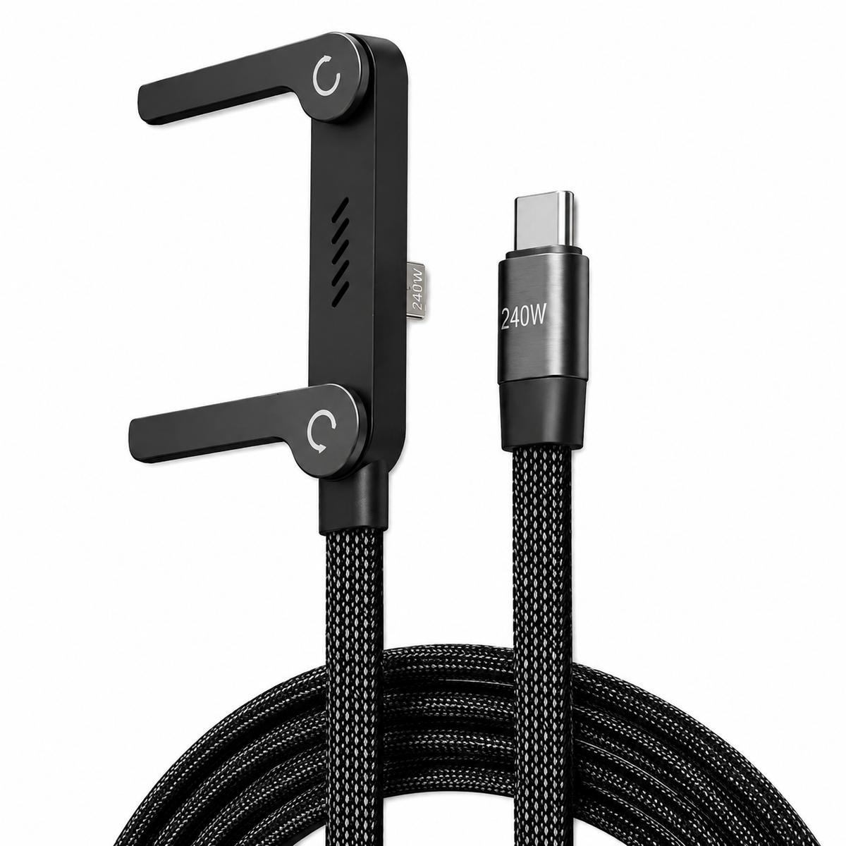 FlexDock 240W fast charging cable for phones, tablets and laptops