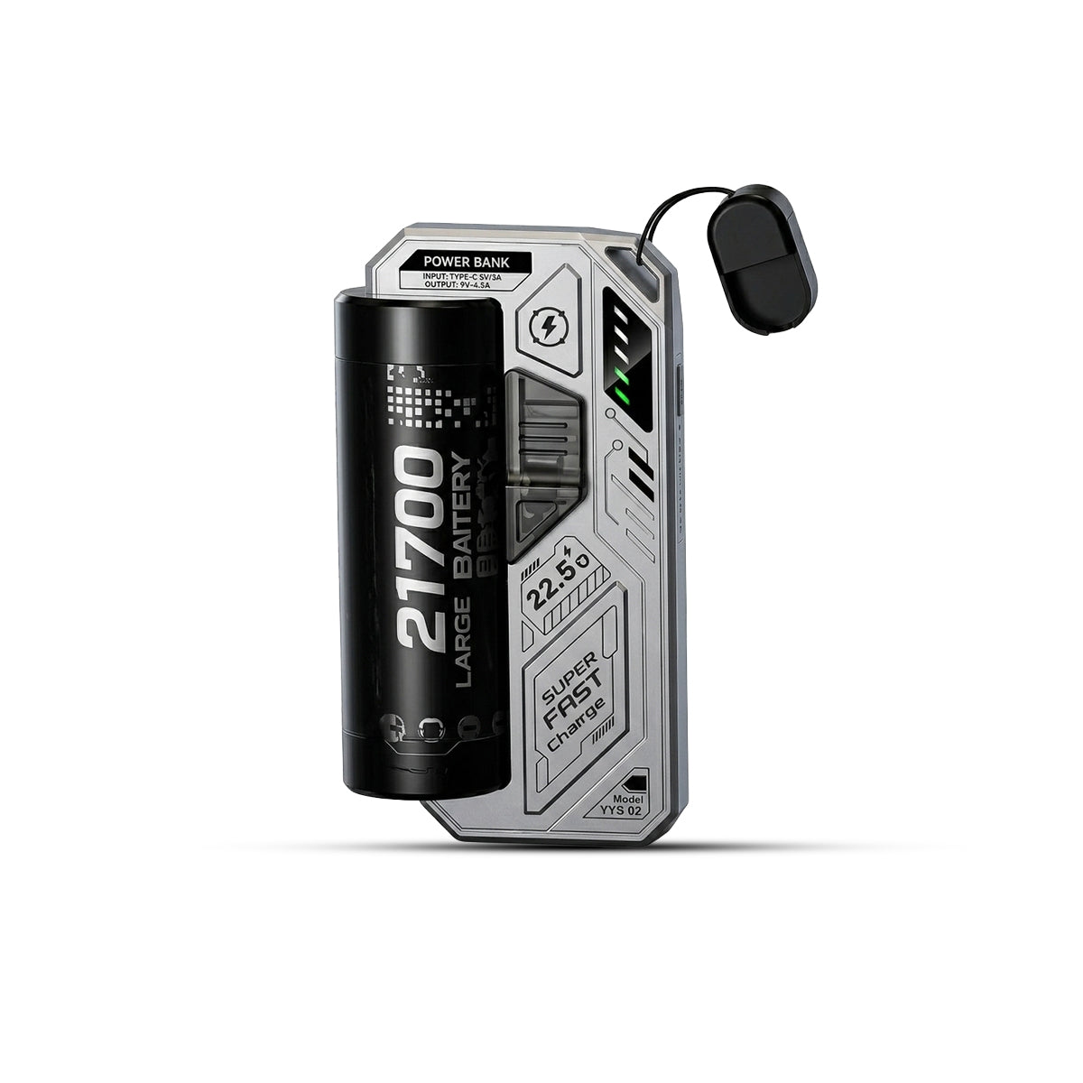 FastVolt 21700 large-capacity power bank, compact industrial design